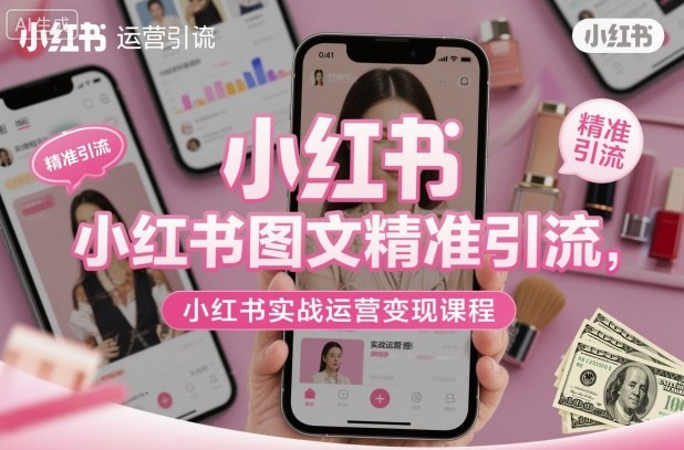 小红书图文精准引流,小红书实战运营变现课程-汇课新知资源网