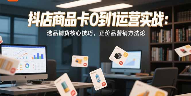 抖店商品卡0到1运营实战：选品铺货核心技巧，正价品营销方法论-汇课新知资源网