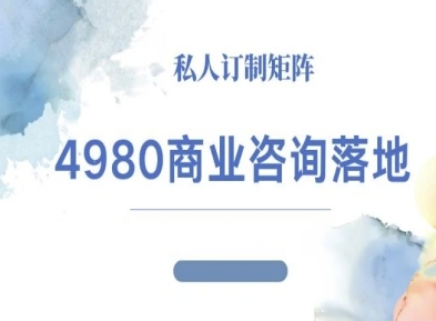 4980商业咨询师落地课程-ip运营高客单教程-汇课新知资源网