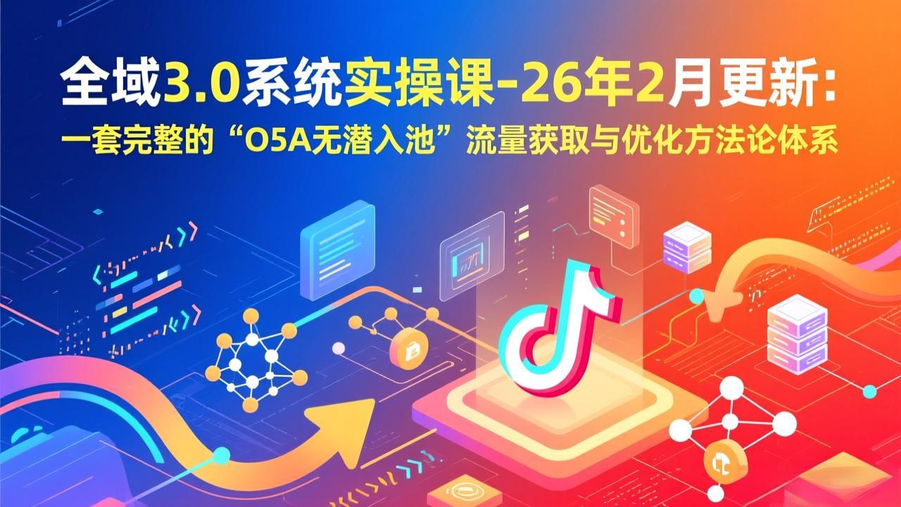 全域3.0系统实操课-26年2月更新:一套完整的“O5A无潜入池”流量获取与优化方法论体系-汇课新知资源网