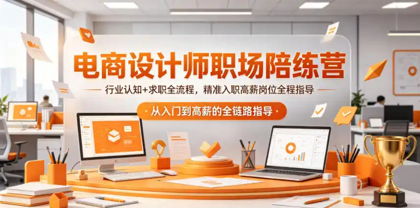 电商设计师职场陪练营，行业认知+求职全流程，精准入职高薪岗位全程指导-汇课新知资源网