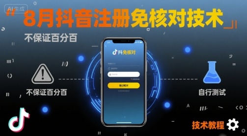 8月抖音注册免核对技术，不保证百分百，自测-汇课新知资源网
