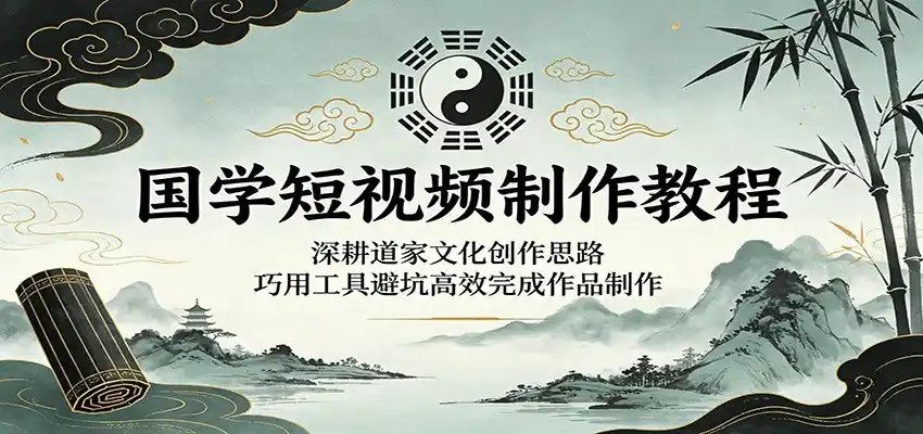 国学短视频制作教程:深耕道家文化创作思路,巧用工具避坑高效完成作品制作-汇课新知资源网