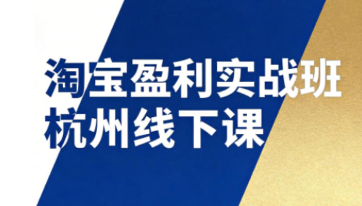 淘宝盈利实战班杭州线下课12月26-28日(音频+字幕)，帮你掌握SOP流程+12门核心技术-汇课新知资源网