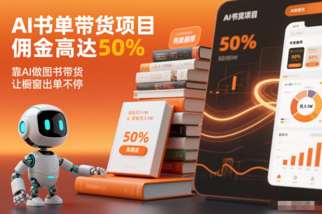 AI书单带货项目,佣金高达50%,靠AI做图书带货,让橱窗出单不停,轻松月入1W-汇课新知资源网