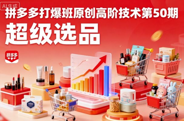 拼多多打爆班原创高阶技术第50期,超级选品-汇课新知资源网