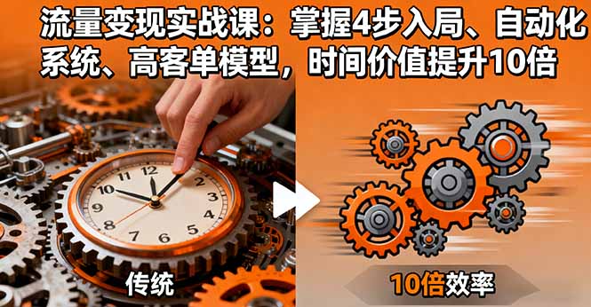流量变现实战课：掌握4步入局、自动化系统、高客单模型，时间价值提升10倍-汇课新知资源网