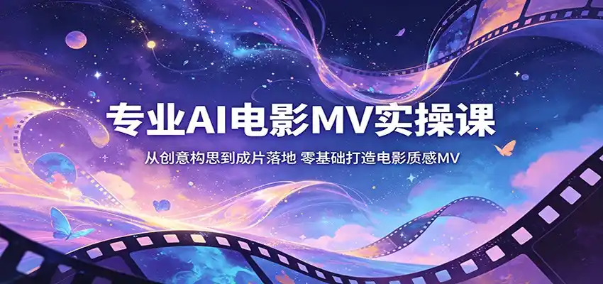 专业AI电影MV实操课：从创意构思到成片落地，零基础打造电影质感MV-汇课新知资源网