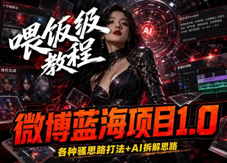 微博蓝海项目1.0_各种Sao操作整理+AI引流拆解，喂饭级教学