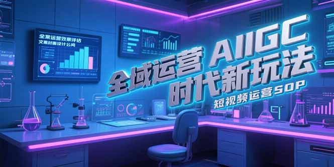 全域运营AIGC时代新玩法，文案封面设计公式，短视频运营SOP-汇课新知资源网