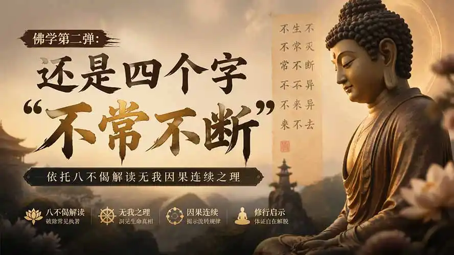 付费文章：佛学第二弹：还是四个字“不常不断”依托八不偈解读无我因果连续之理-汇课新知资源网
