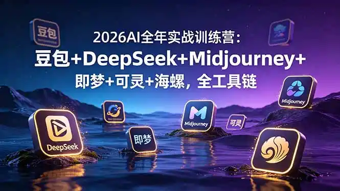 2026AI全年实战训练营：豆包+DeepSeek+Midjourney+即梦+可灵+海螺，全工具链-汇课新知资源网