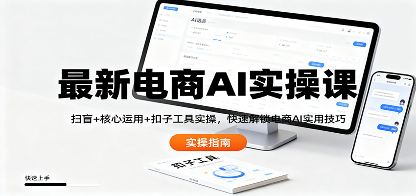 最新电商AI实操课:扫盲+核心运用+扣子工具实操,快速解锁电商AI实用技巧-汇课新知资源网