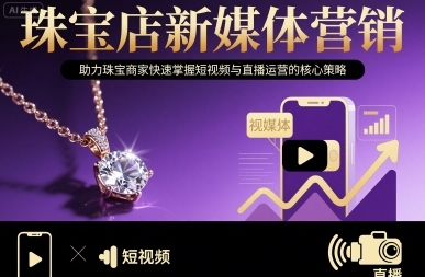 珠宝店新媒体营销，助力珠宝商家快速掌握短视频与直播运营的核心策略-汇课新知资源网