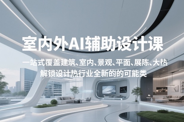 室内外AI设计课，一站式覆盖建筑、室内、景观、平面、展陈五大热门品类，解锁设计行业的全新可能-汇课新知资源网