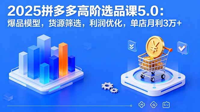2025拼多多高阶选品课5.0:爆品模型,货源筛选,利润优化,单店月利3万+-汇课新知资源网