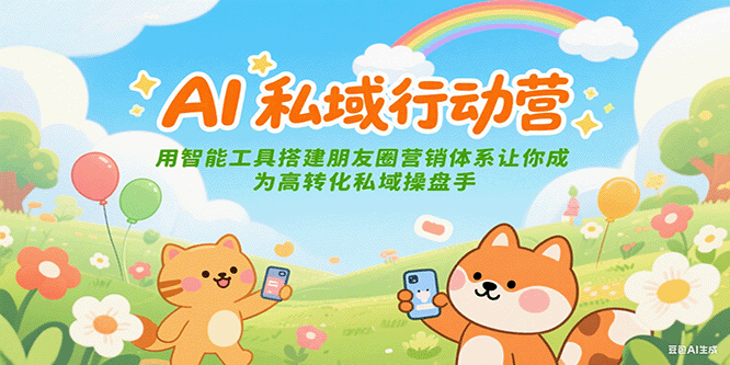 AI私域行动营：用智能工具搭建朋友圈营销体系让你成为高转化私域操盘手-汇课新知资源网