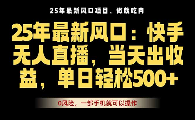 25年最新无人直播玩法,当天秒出单,一部手机就可操作-汇课新知资源网