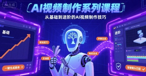 AI视频制作系列课程,从基础到进阶的AI视频制作技巧全涵盖-汇课新知资源网