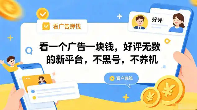 看一个广告一块钱,好评无数的新平台,不黑号,不养机,一部手机一天撸几十,可矩阵【揭秘】-汇课新知资源网