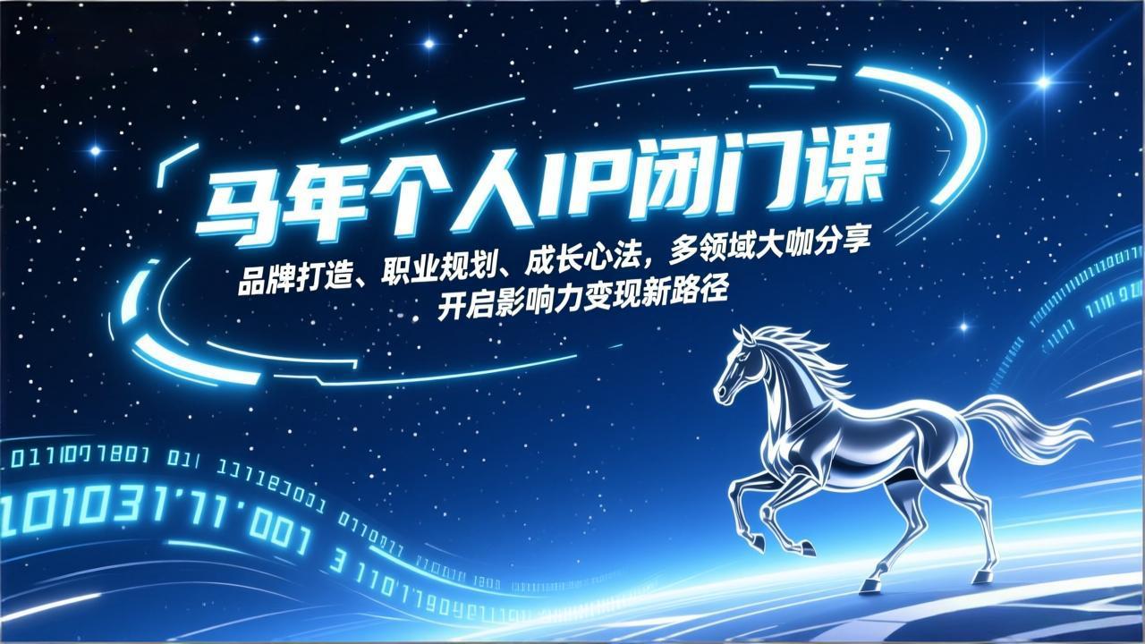 马年个人IP闭门课，品牌打造、职业规划、成长心法，多领域大咖分享，开启影响力变现新路径-汇课新知资源网
