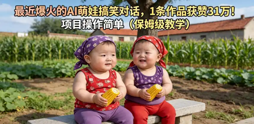 最近爆火的AI萌娃搞笑对话，1条作品获赞31W，项目操作简单(保姆级教学)-汇课新知资源网