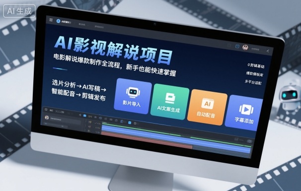AI影视解说项目,电影解说爆款制作全流程,新手也能快速掌握-汇课新知资源网