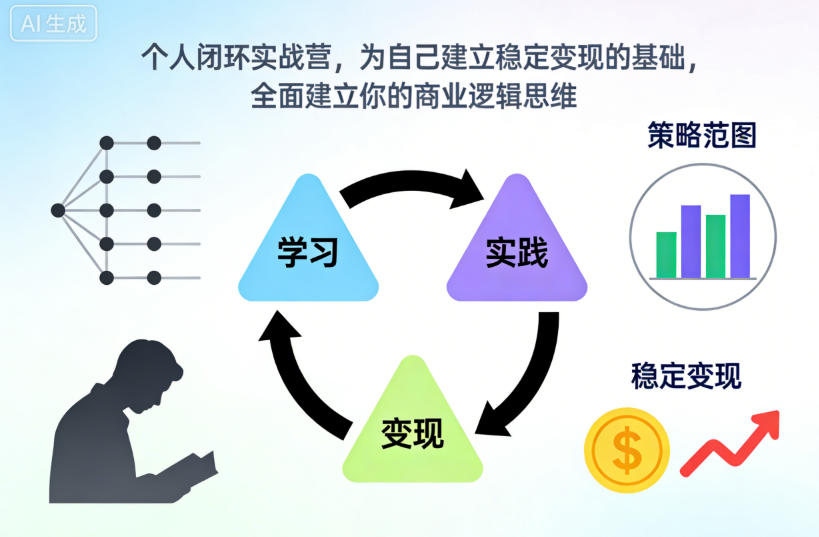 个人闭环实战营，为自己建立稳定变现的基础，全面建立你的商业逻辑思维-汇课新知资源网