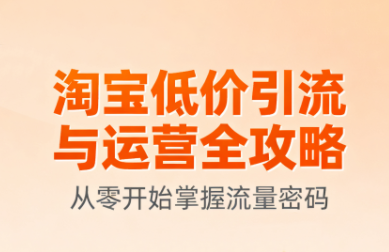 淘宝低价引流与运营全攻略(更新9月)-汇课新知资源网