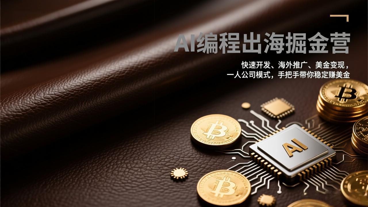 AI编程出海掘金营：快速开发、海外推广、美金变现，一人公司模式，手把手带你稳定赚美金-汇课新知资源网