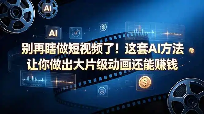 别再瞎做短视频了!这套 AI 方法让你做出大片级动画还能赚钱【原创双语字幕】-汇课新知资源网