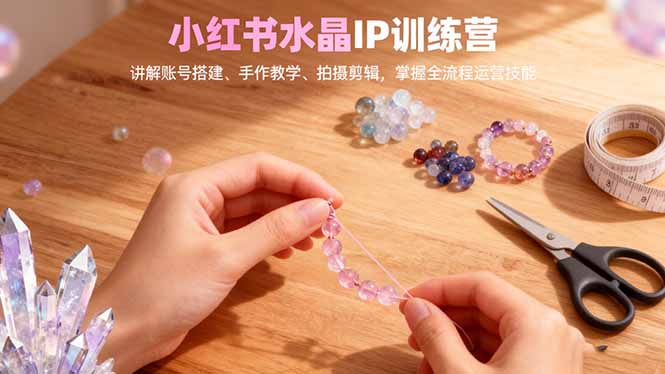 小红书水晶IP训练营,讲解账号搭建、手作教学、拍摄剪辑,全流程运营技能-汇课新知资源网