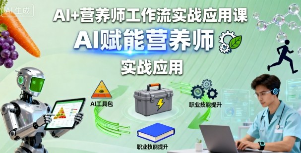 AI+营养师工作流实战应用课，AI赋能营养师-汇课新知资源网
