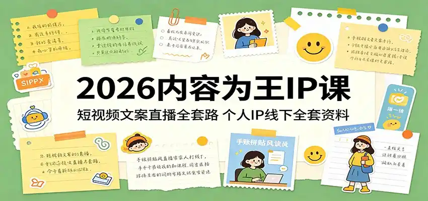 2026内容为王IP课：短视频文案直播全套路，个人IP线下全套资料-汇课新知资源网