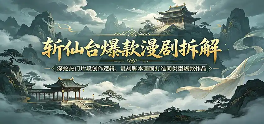 斩仙台爆款漫剧拆解:深挖热门片段创作逻辑,复刻脚本画面打造同类型爆款作品-汇课新知资源网