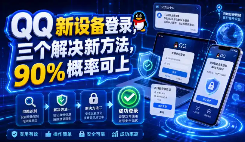 QQ新设备登录，三个解决新方法，90%概率可上-汇课新知资源网