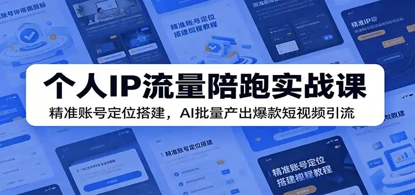 个人IP流量陪跑实战课:精准账号定位搭建,AI批量产出爆款短视频引流-汇课新知资源网