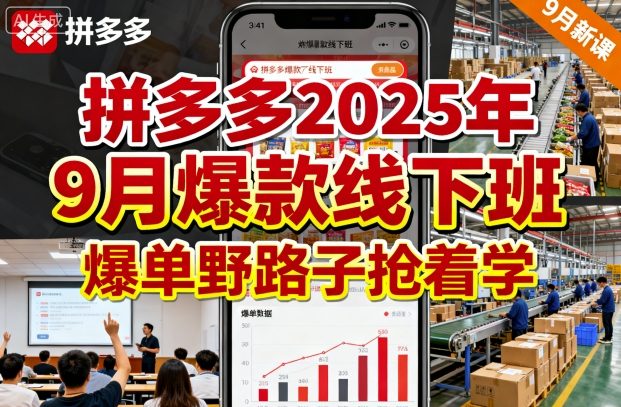 拼多多2025年9月爆款线下班，爆单野路子抢着学-汇课新知资源网