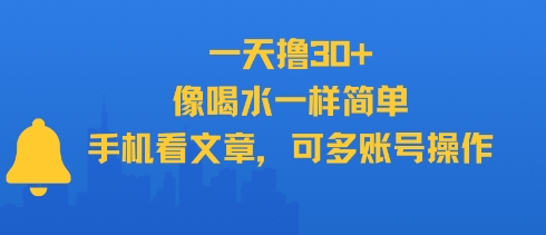 一天撸30+，像喝水一样简单，手机看文章，可多账号操作-汇课新知资源网