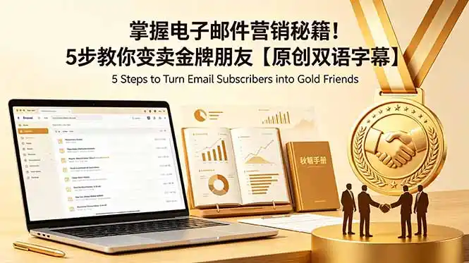 掌握电子邮件营销秘籍！5步教你变卖金牌朋友【原创双语字幕】-汇课新知资源网