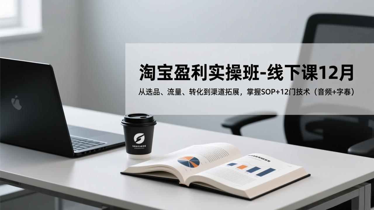 淘宝盈利实操班-线下课12月，从选品、流量、转化到渠道拓展，掌握SOP+12门技术(音频+字幕-汇课新知资源网