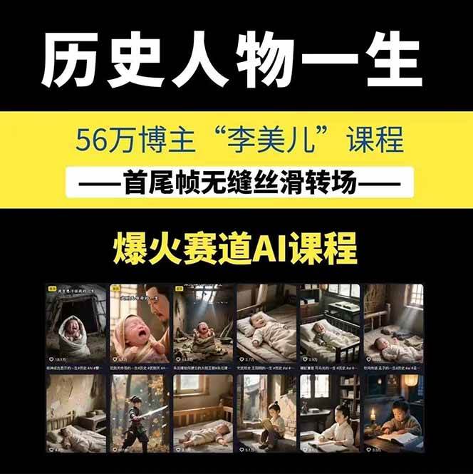 图片[1]-AI历史人物短视频创作，含IP打造、首尾帧无缝转场、智能体视频制作等核心教学内容-汇课新知资源网