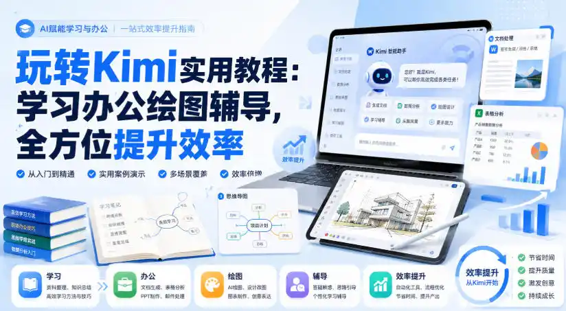玩转Kimi实用教程：学习办公绘图辅导，全方位提升效率-汇课新知资源网