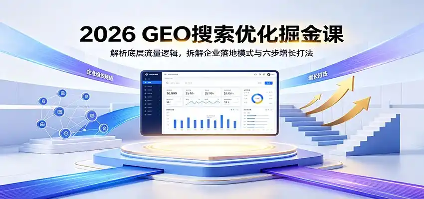 2026 GEO搜索优化掘金课:解析底层流量逻辑,拆解企业落地模式与六步增长打法-汇课新知资源网