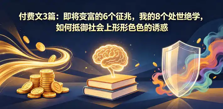 付费文3篇:即将变富的6个征兆,我的8个处世绝学,如何抵御社会上形形色色的诱惑-汇课新知资源网