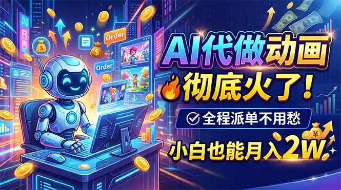 AI代做动画，彻底火了！全程派单不用愁，小白也能月入2W-汇课新知资源网