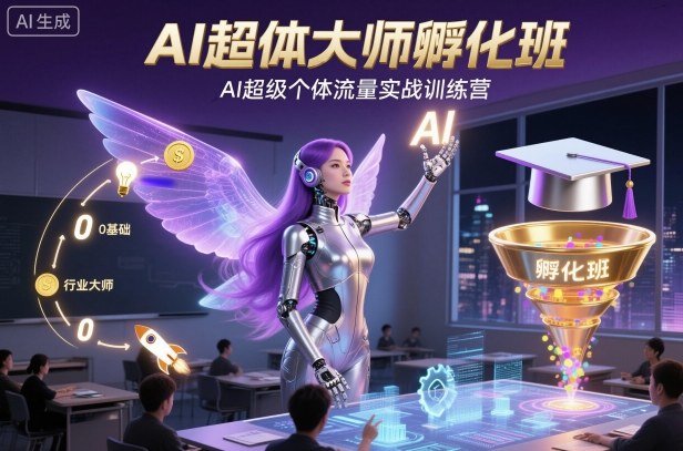 AI超体大师孵化班,AI超级个体流量实战训练营-汇课新知资源网