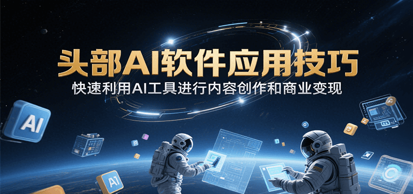 头部AI软件应用技巧，快速利用AI工具进行内容创作和商业变现-汇课新知资源网