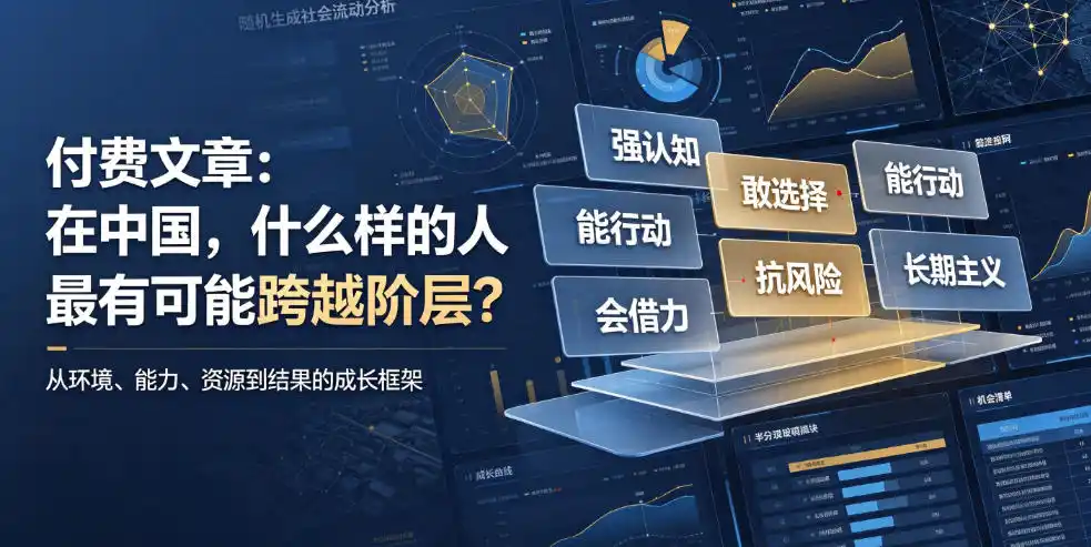 付费文章：在中国，什么样的人最有可能跨越阶层？-汇课新知资源网