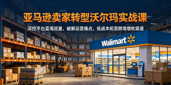 亚马逊卖家转型沃尔玛实战课,深挖平台蓝海流量,破解运营痛点,低成本拓宽跨境增收渠道-汇课新知资源网